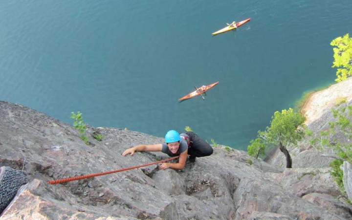 lake superior rock climbing class